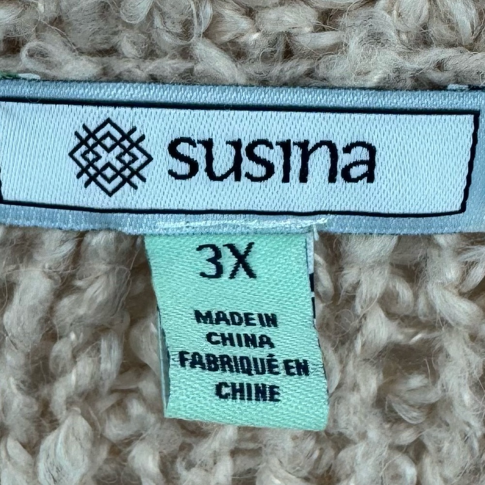 Susina Chunky Knit Boucle V Neck Sweater Rose Pink Size 3X - Picture 6 of 6